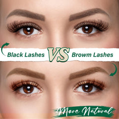 KEYYOU Brown Lash Clusters 6-lengths display shows versatile length options.