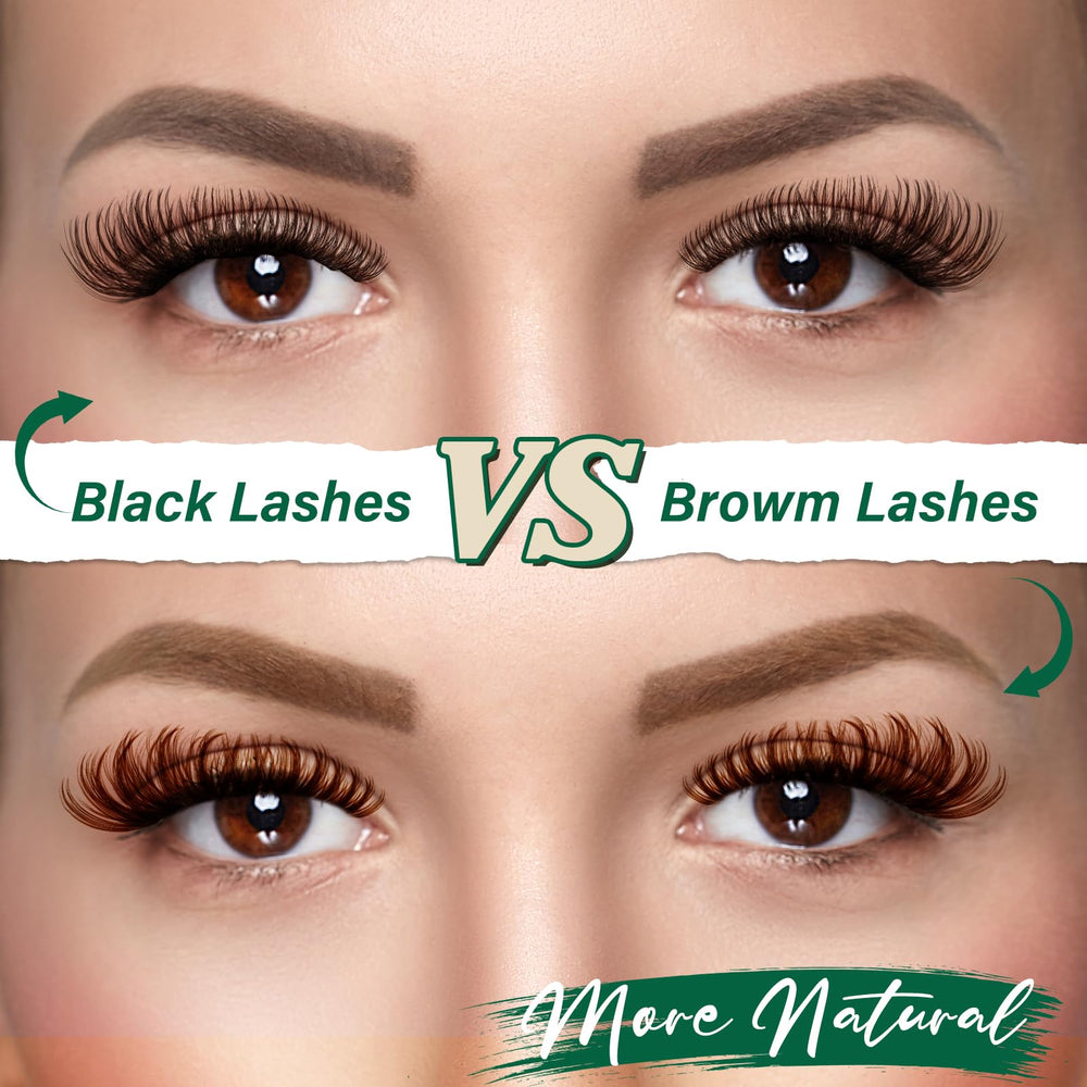 KEYYOU brown lash clusters complement light hair tones beautifully