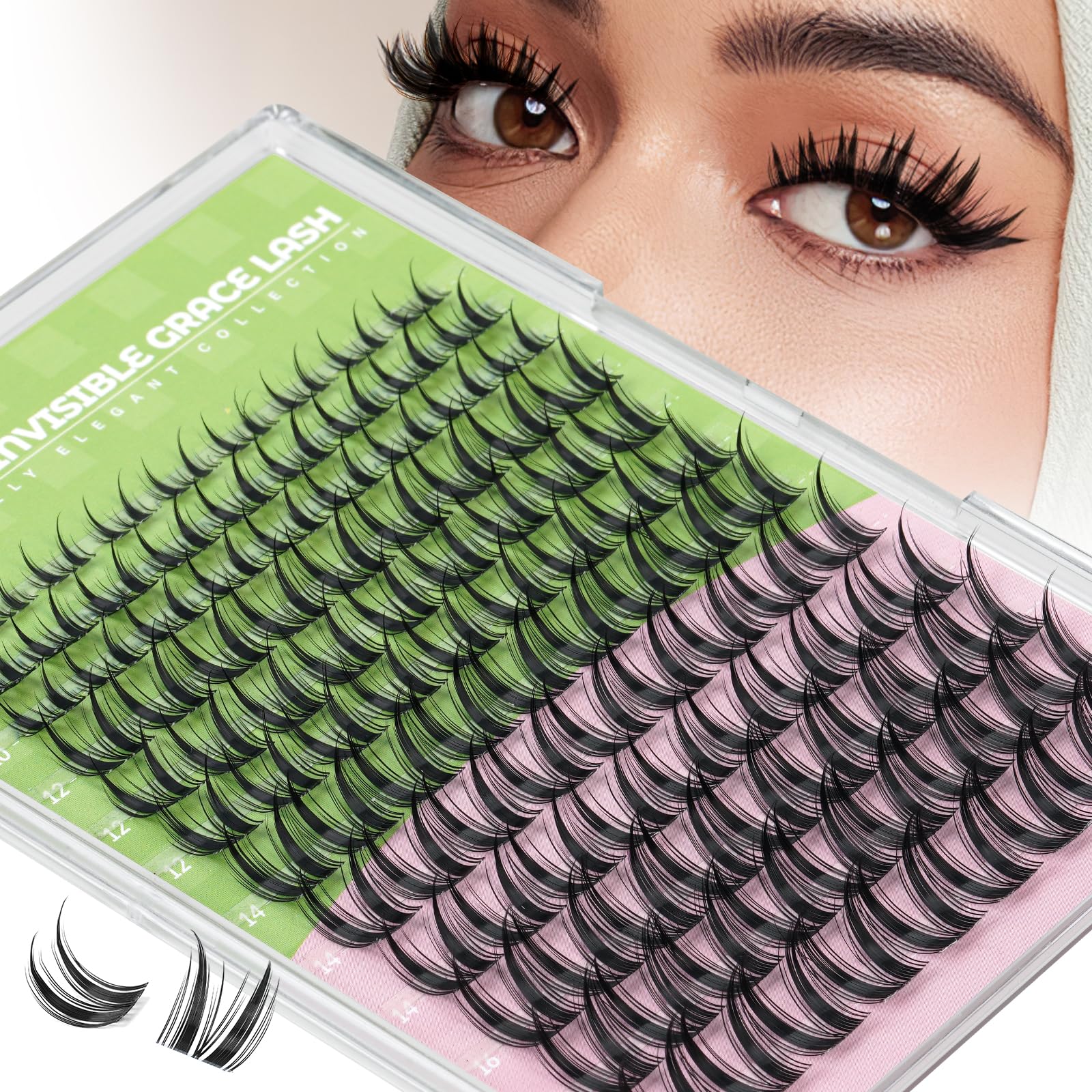 KEYYOU Bunny lash clusters with invisible band for natural-looking enhancement