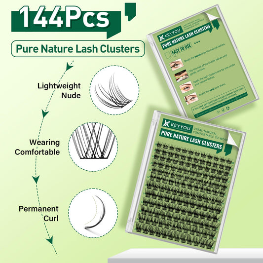 KEYYOU D curl lash clusters ready to wear for seamless blend