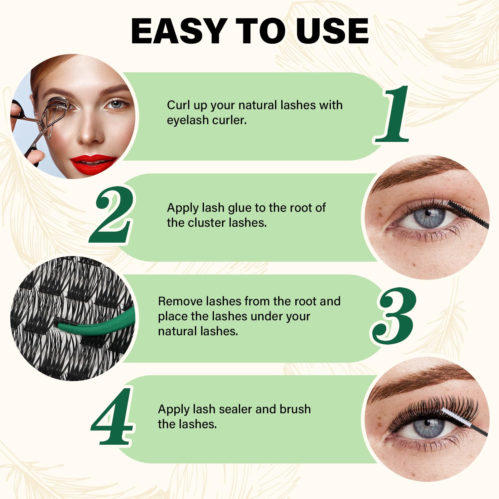 KEYYOU at-home lash clusters kit enables simple DIY lash application.