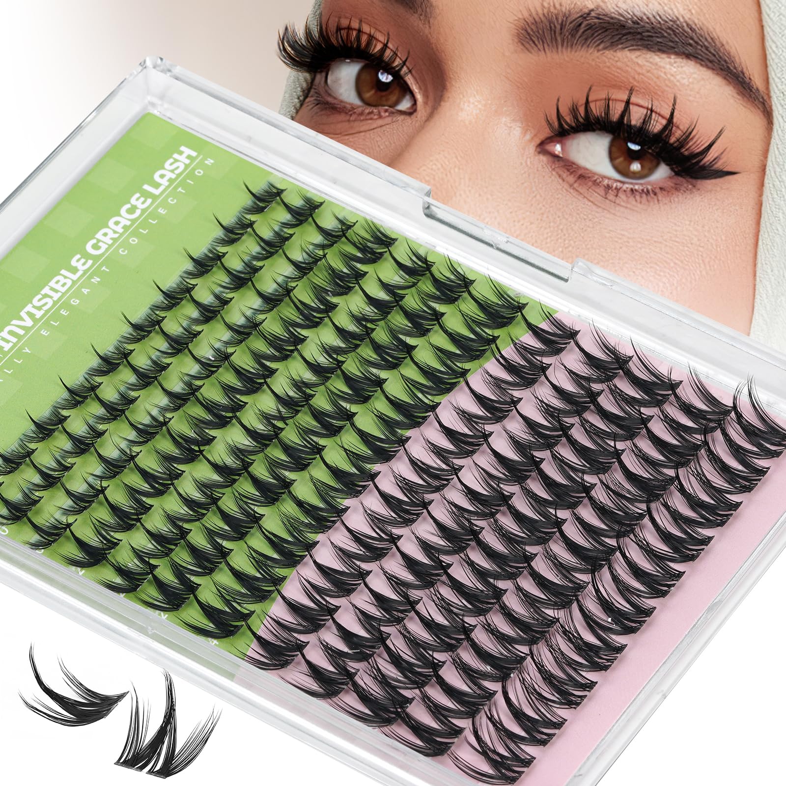 KEYYOU Fairy Chispa Lash Clusters with D Curl for dramatic, long-lasting curls.
