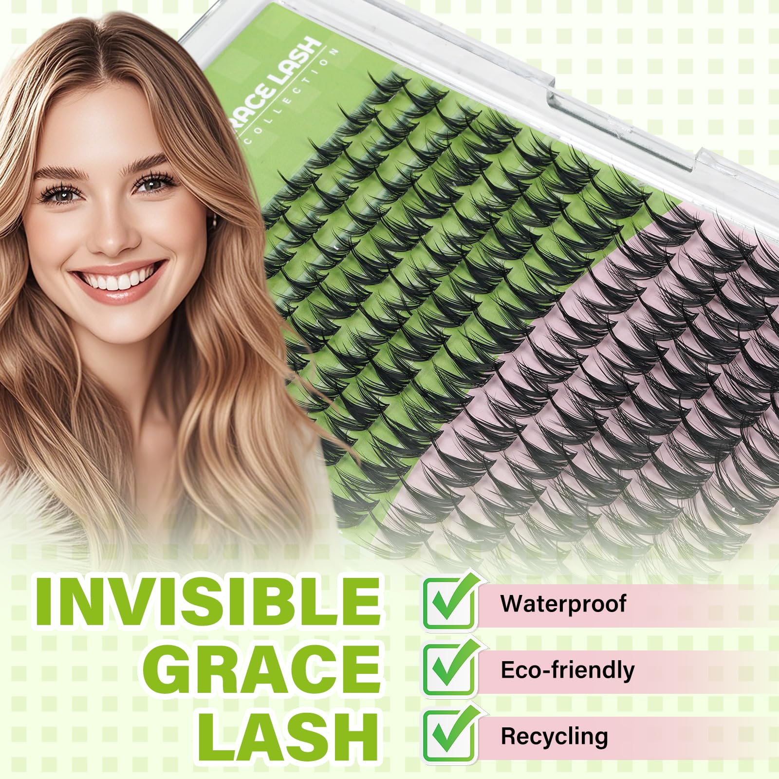 KEYYOU Fairy Chispa Lash Clusters feature an invisible band for comfortable wear.