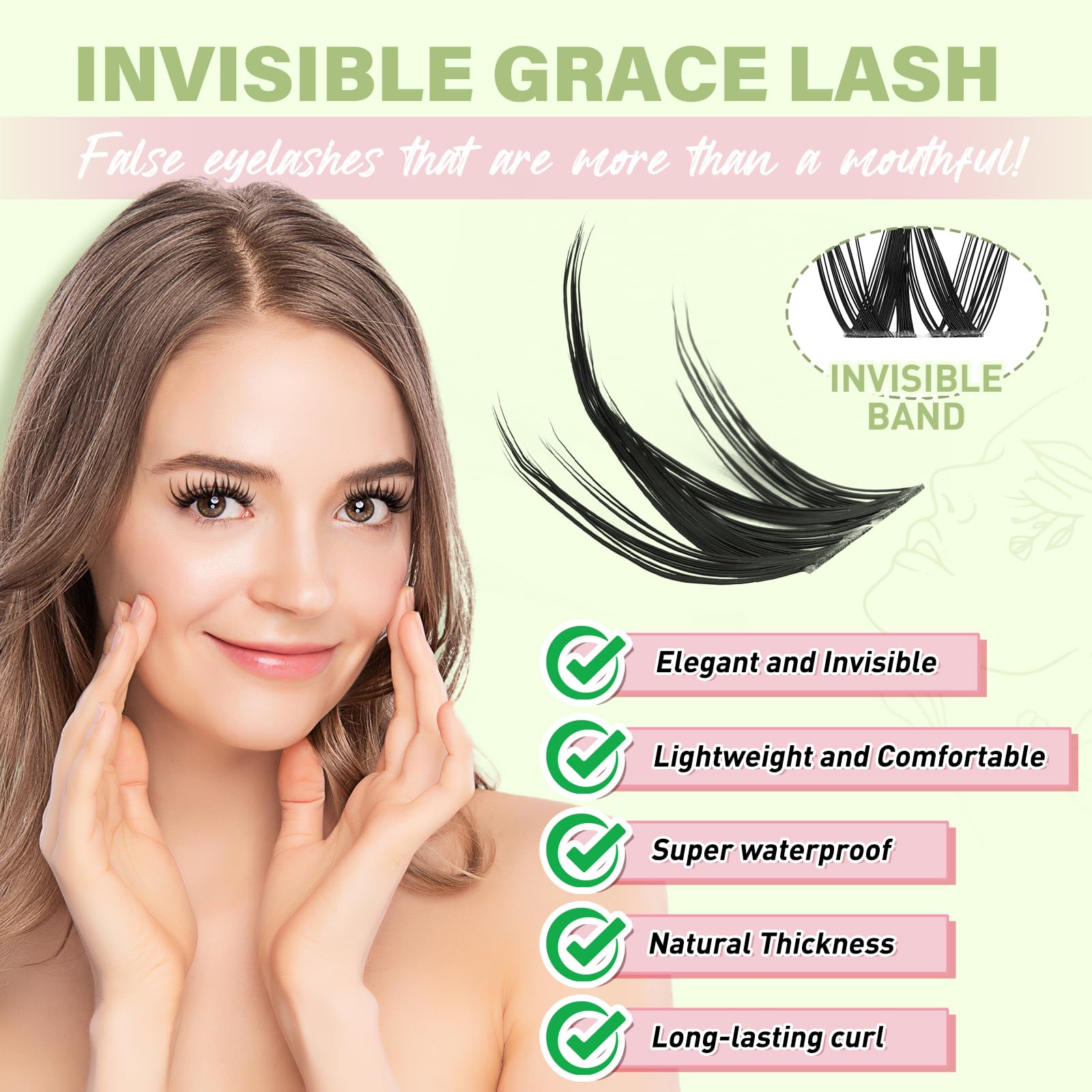 KEYYOU invisible band lashes deliver a seamless, natural look for day-to-night wear.