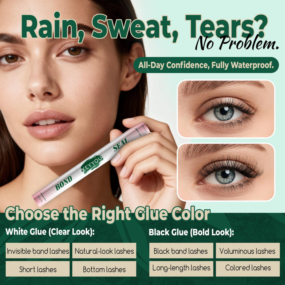 KEYYOU LASH 2-in-1 Bond and Seal with precision brush for clean application.