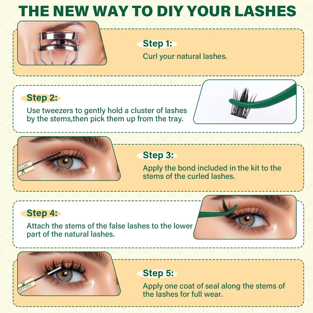 KEYYOU LASH 72-hour hold with adhesive supports day-to-night wear