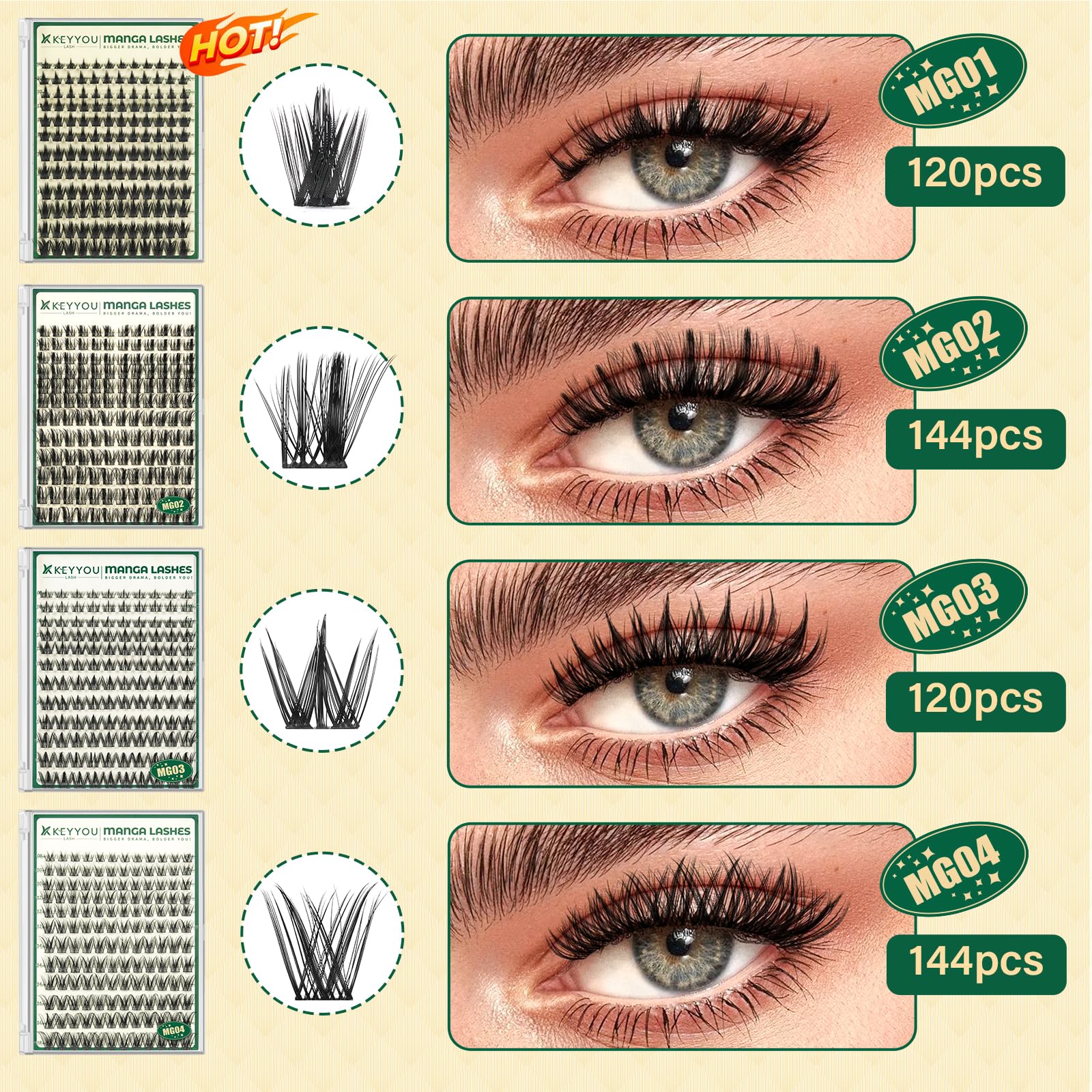 KEYYOU LASH 72-hour hold with compatible waterproof adhesive