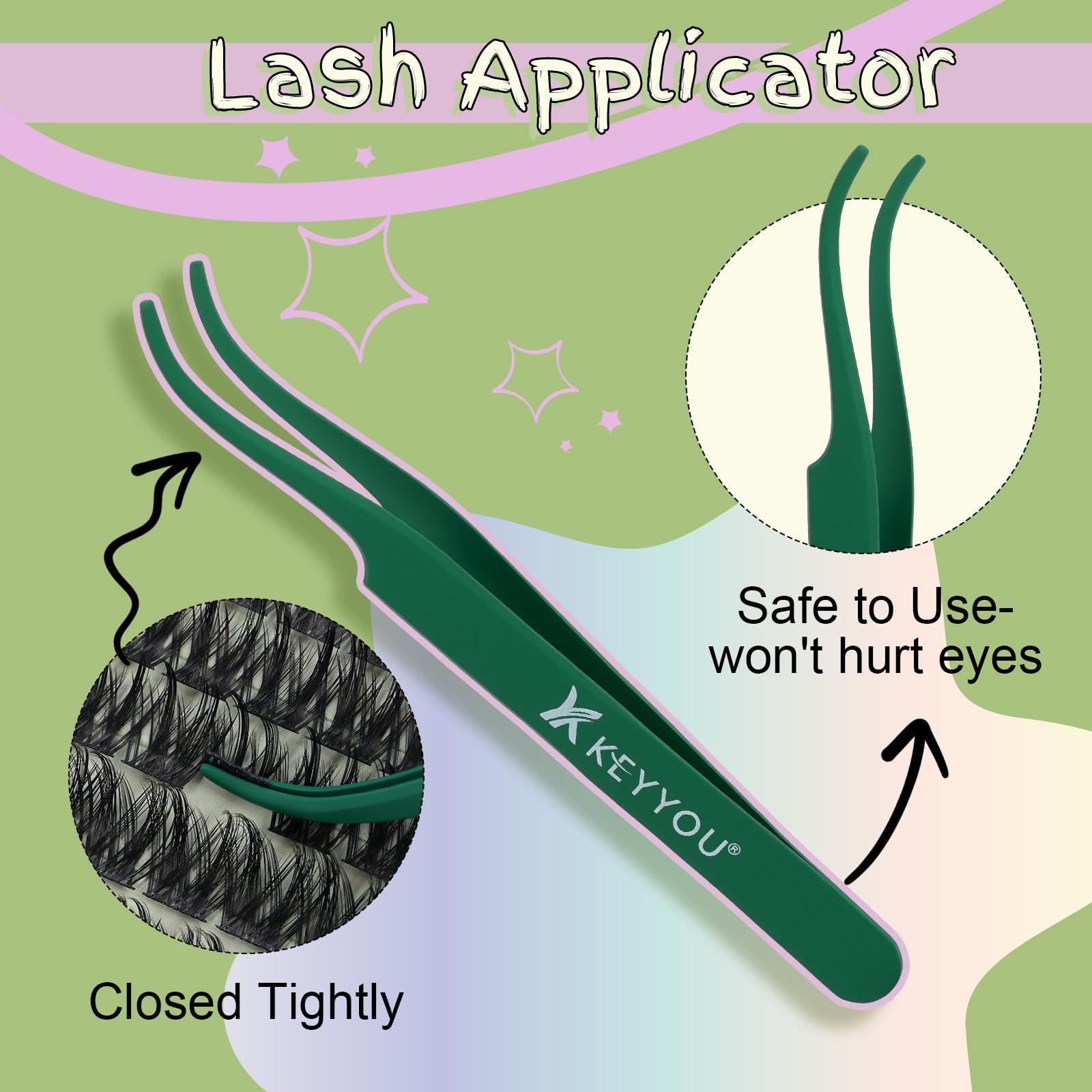 KEYYOU LASH Accessory Card with simple application steps