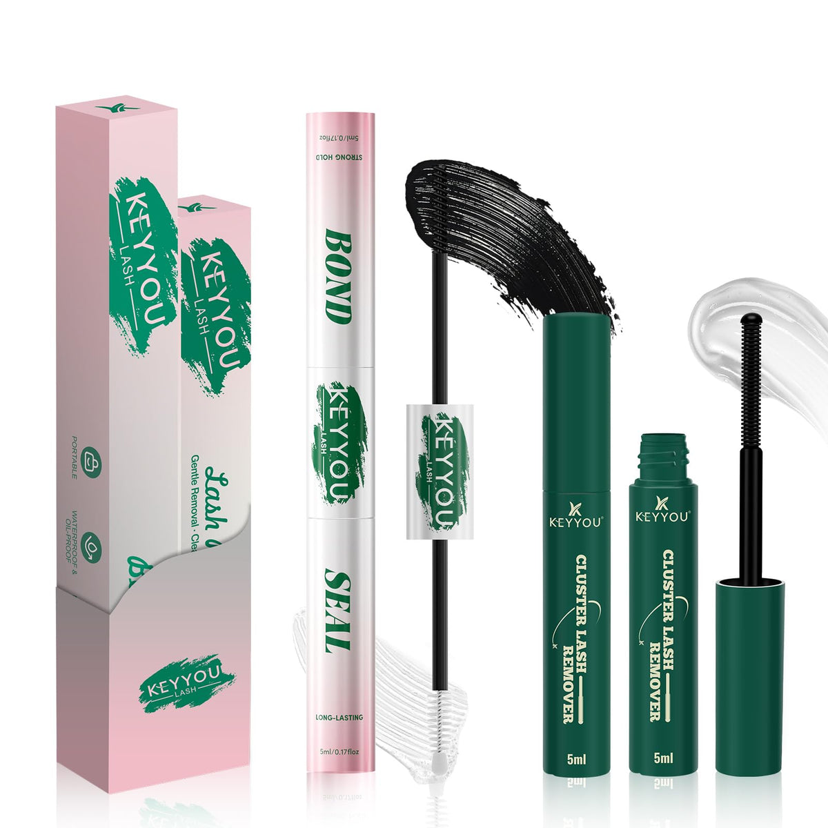 KEYYOU LASH Bond and Seal bottle for secure lash clusters at home.
