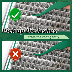 KEYYOU Lash Clusters durable curl close-up suggesting long-lasting lift.