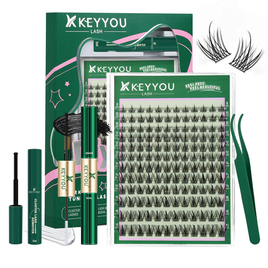 KEYYOU LASH Clusters Kit F03 overview for easy at-home lash styling