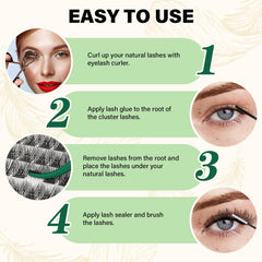 KEYYOU Lash Clusters natural-wisp look close-up highlights subtle volume.