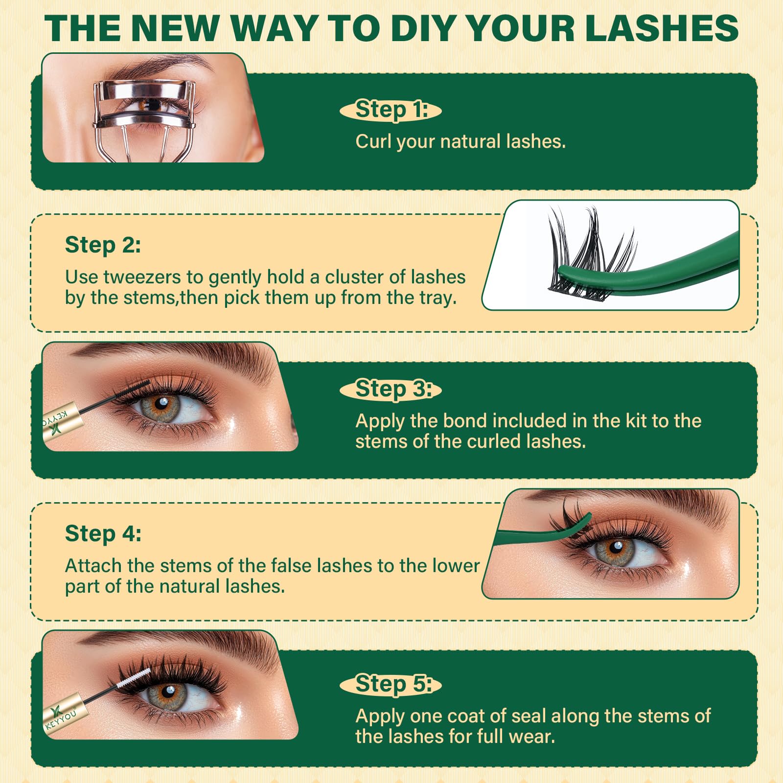 KEYYOU LASH packaging box front showcasing value and quality