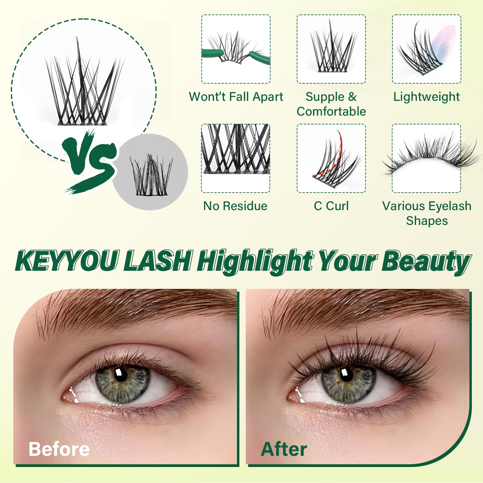 KEYYOU LASH Remover and seal included for easy maintenance