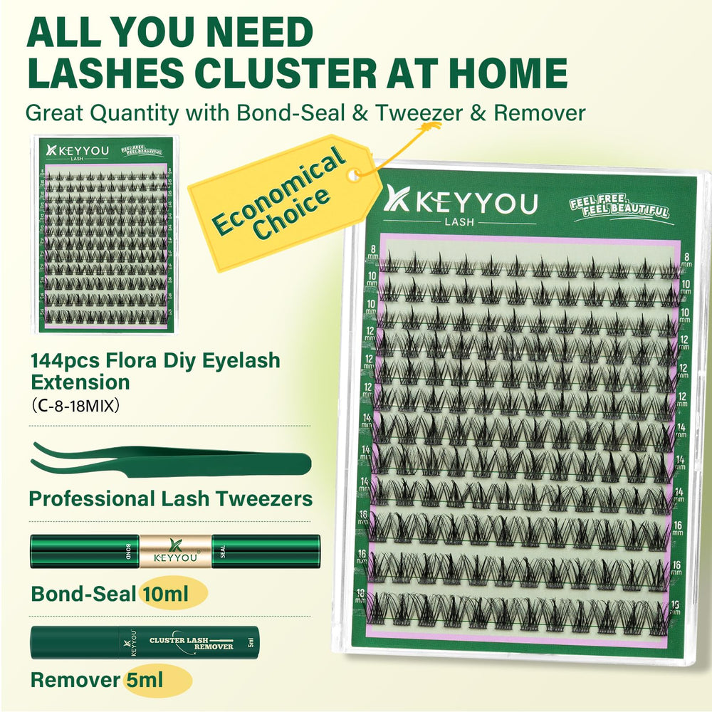 KEYYOU LASH Ultra-thin synthetic fibers blend for a feathered natural look
