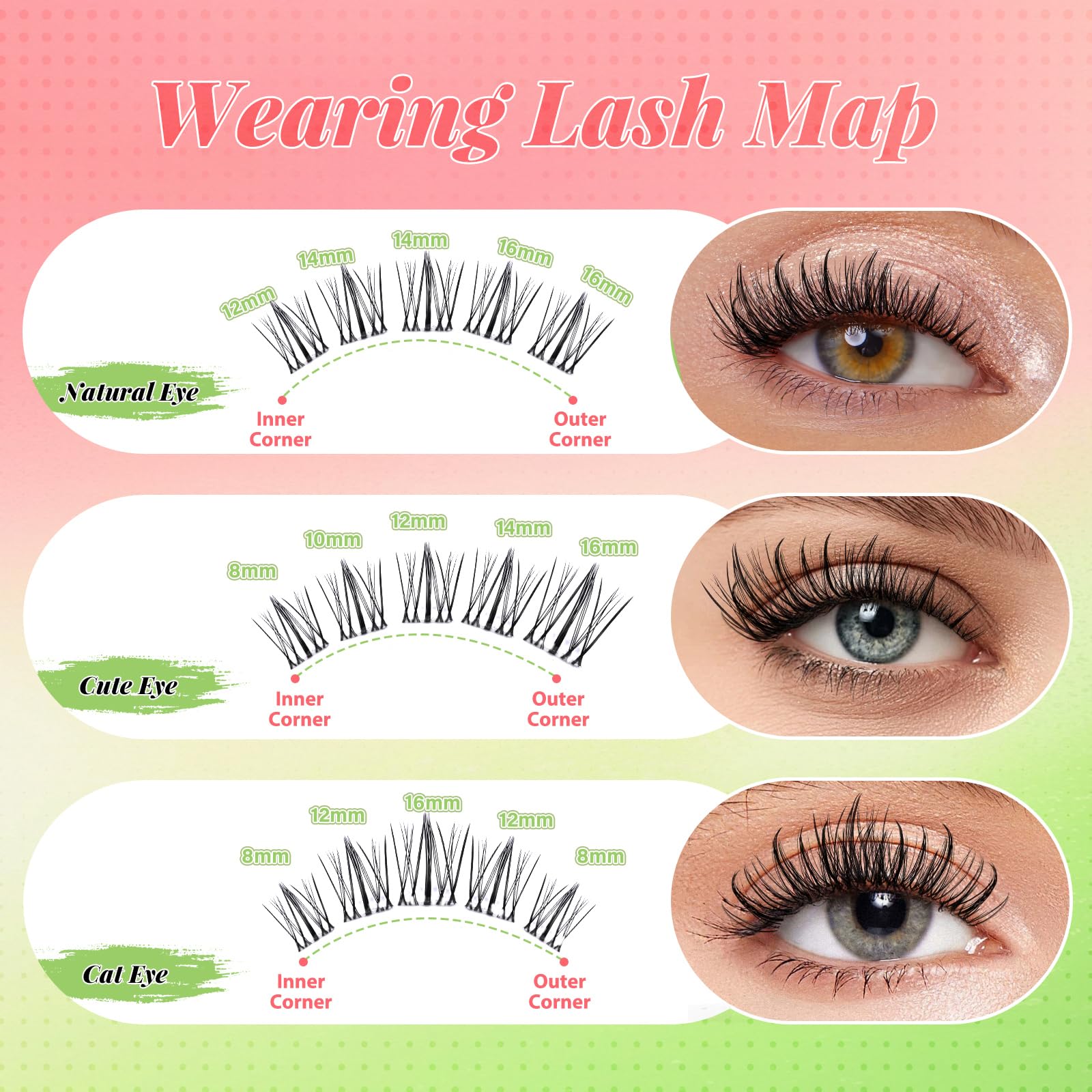 KEYYOU Naiad Lash Clusters Kit waterproof design for all-day wear.