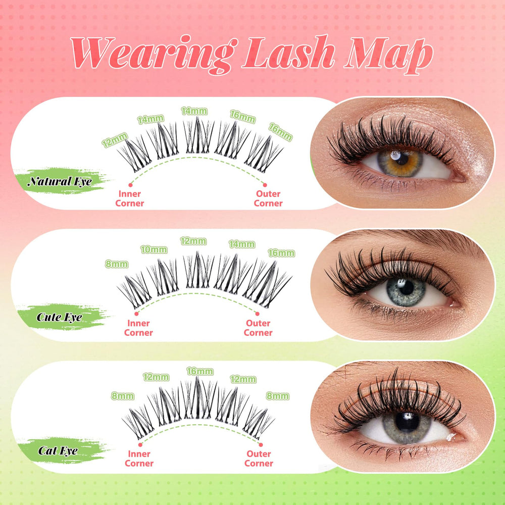 KEYYOU Naiad Lash Clusters Kit waterproof design for all-day wear.