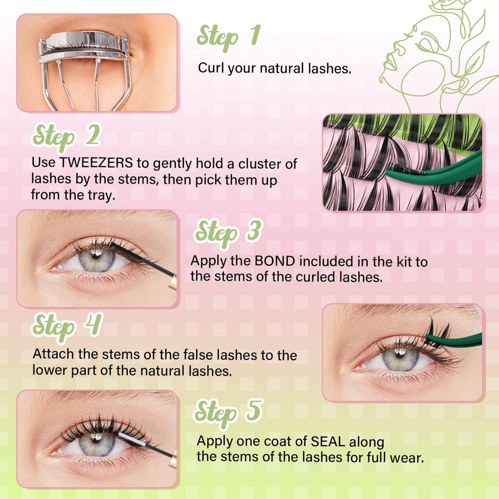 KEYYOU Bunny Lash Clusters set ready for use straight from packaging