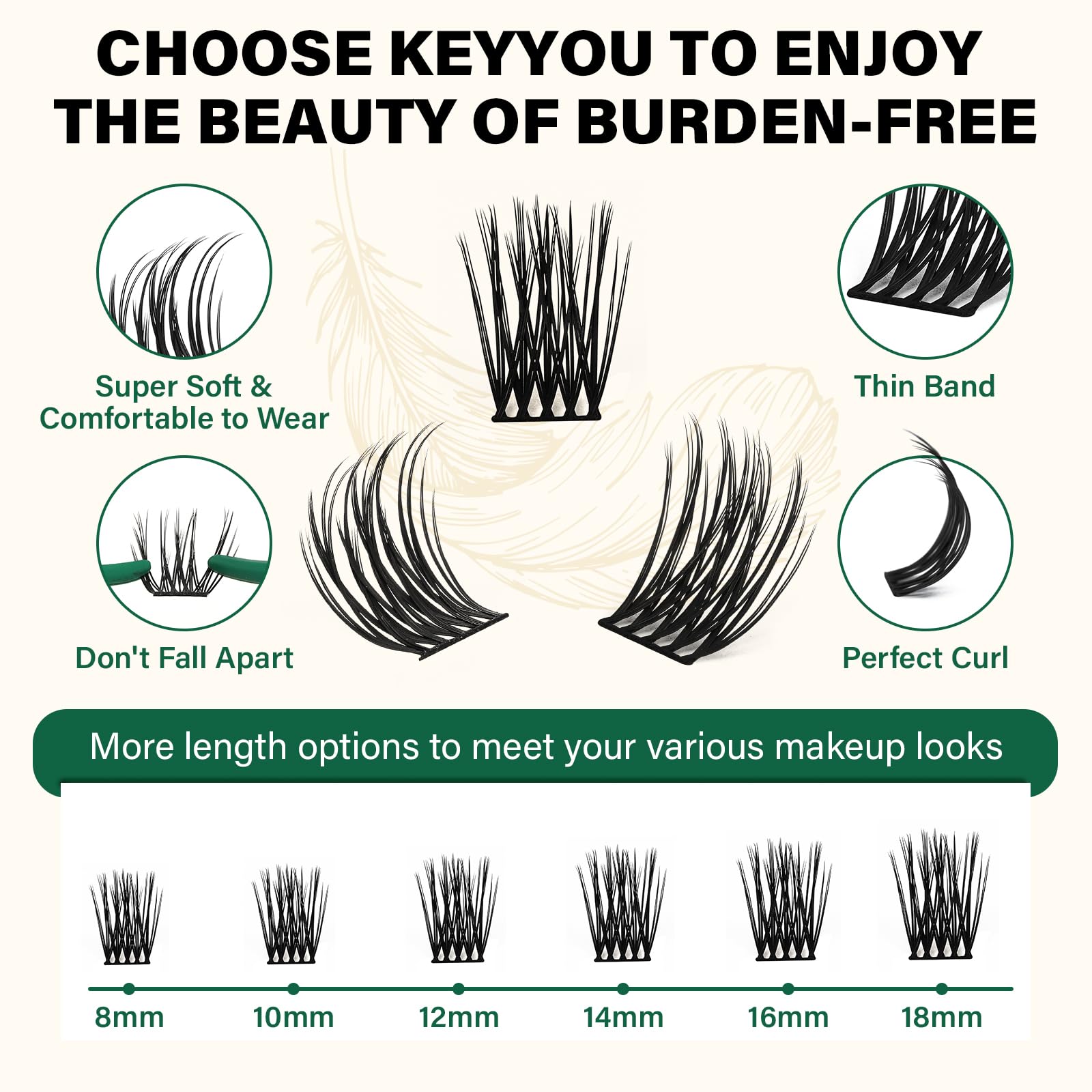 KEYYOU perfect curl clusters maintain shape all day.