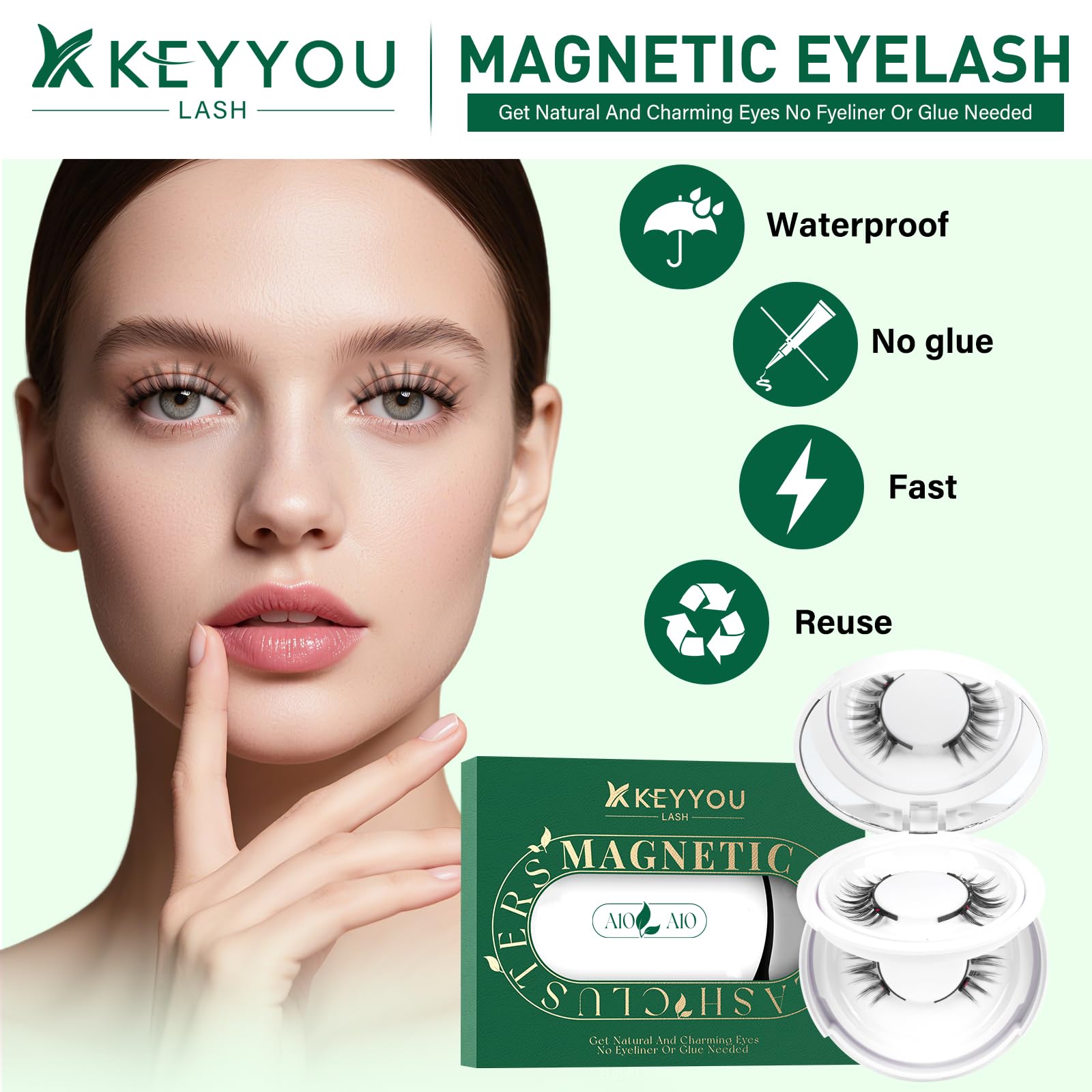 KEYYOU applicator held for placement, demonstrating easier precise application