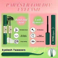 KEYYOU Venus Brown lash clusters kit contents laid out for DIY use