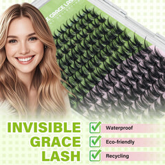 KEYYOU wispy natural-look lash clusters add subtle volume and lift.