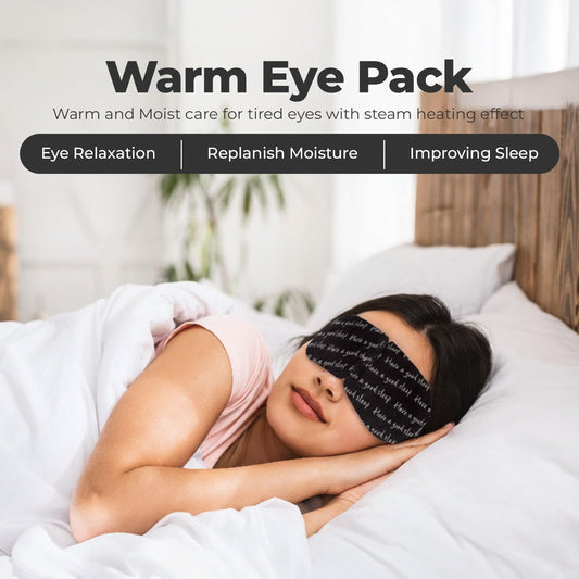 KGALLERY Warm Eye Pack open mask illustrates simple two-step use for instant comfort.