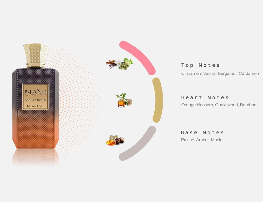 Khadlaj Island Vanilla Dunes packaging suggesting premium unboxing experience