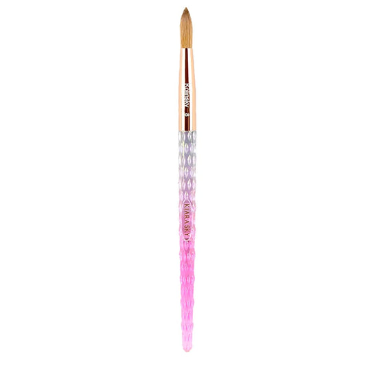 Kiara Sky acrylic brush 8 pink with crystal cut handle for precise application