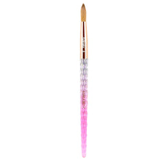 Kiara Sky acrylic brush 8 pink with crystal cut handle for precise application