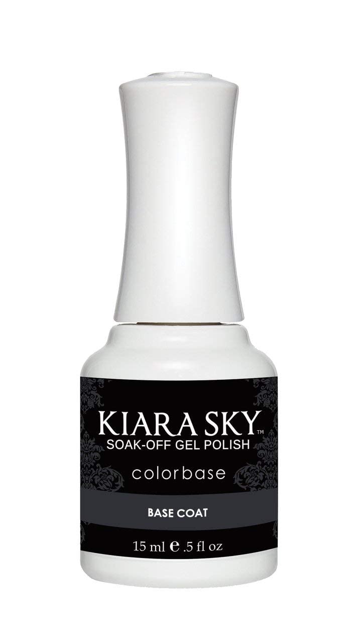 Kiara Sky Base Coat bonds gel polish to nail plate for durable manicures.
