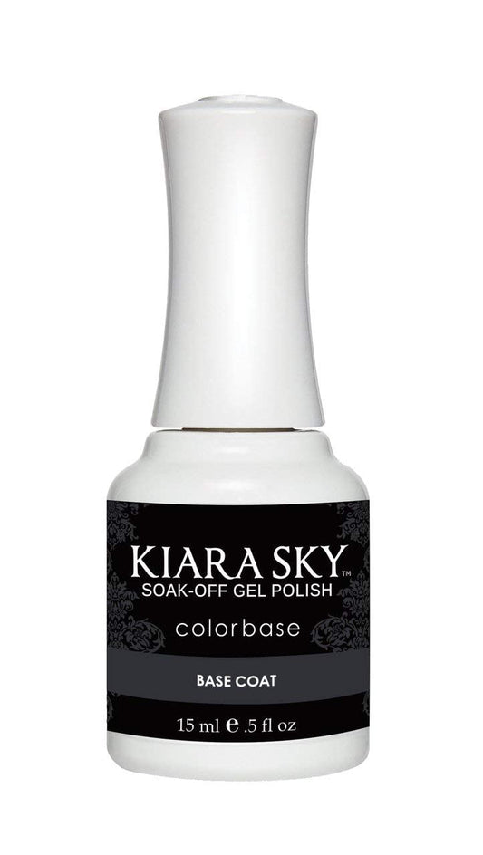 Kiara Sky Base Coat bonds gel polish to nail plate for durable manicures.
