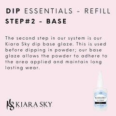 Kiara Sky base coat application step image highlighting smooth, mess-free dipping prep