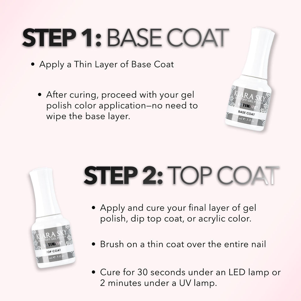 KIARA SKY base and top coat duo in use for salon-grade results at home