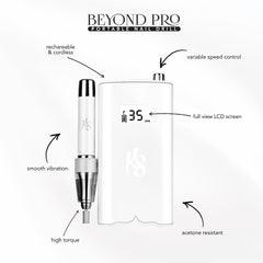 Kiara Sky Beyond Pro drill in hand, showcasing compact cordless design.