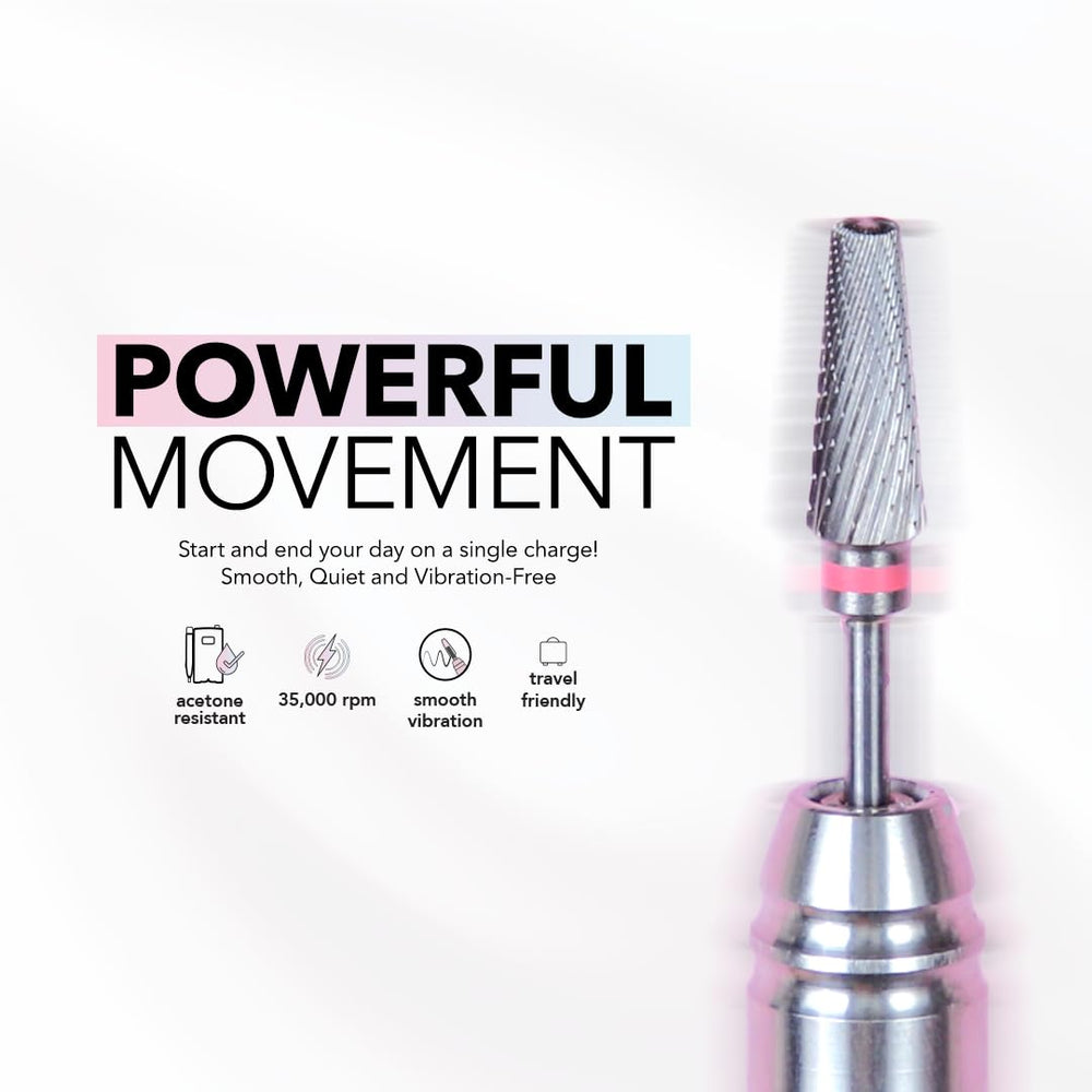 Kiara Sky Beyond Pro drill with speed control at 35,000 RPM.