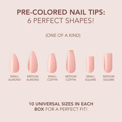 Kiara Sky Coffin Medium Cover Gelly Tips long-lasting natural-looking coverage