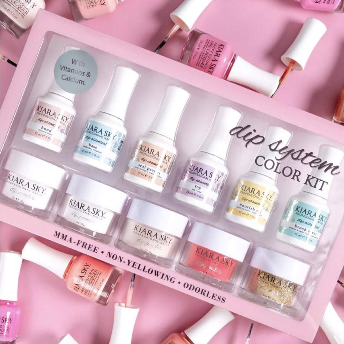 Kiara Sky color dip powders color selection highlights versatile shades for natural-looking nails.