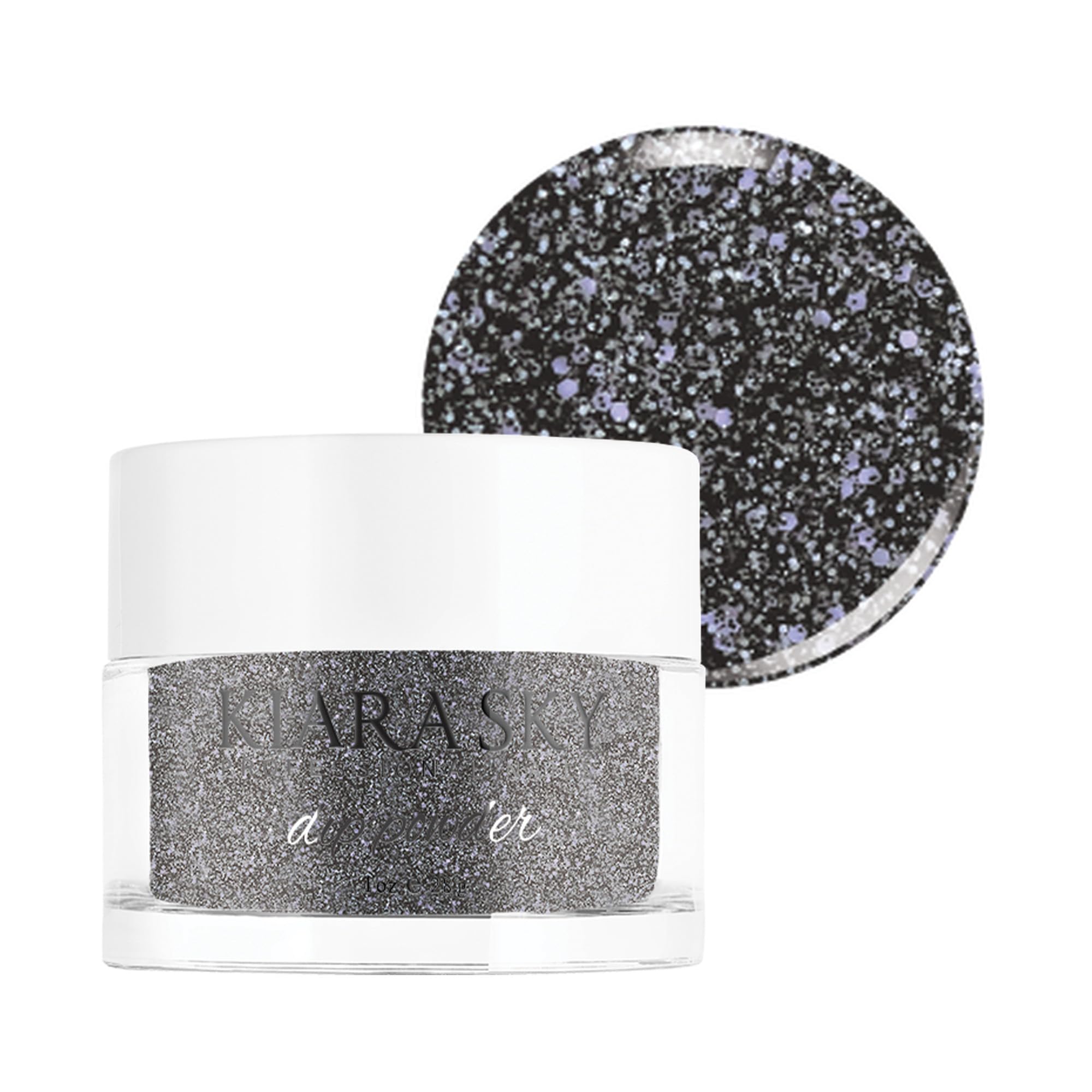 Kiara Sky Dip Powder Black Tones 1oz bottle for durable, salon-grade nails.
