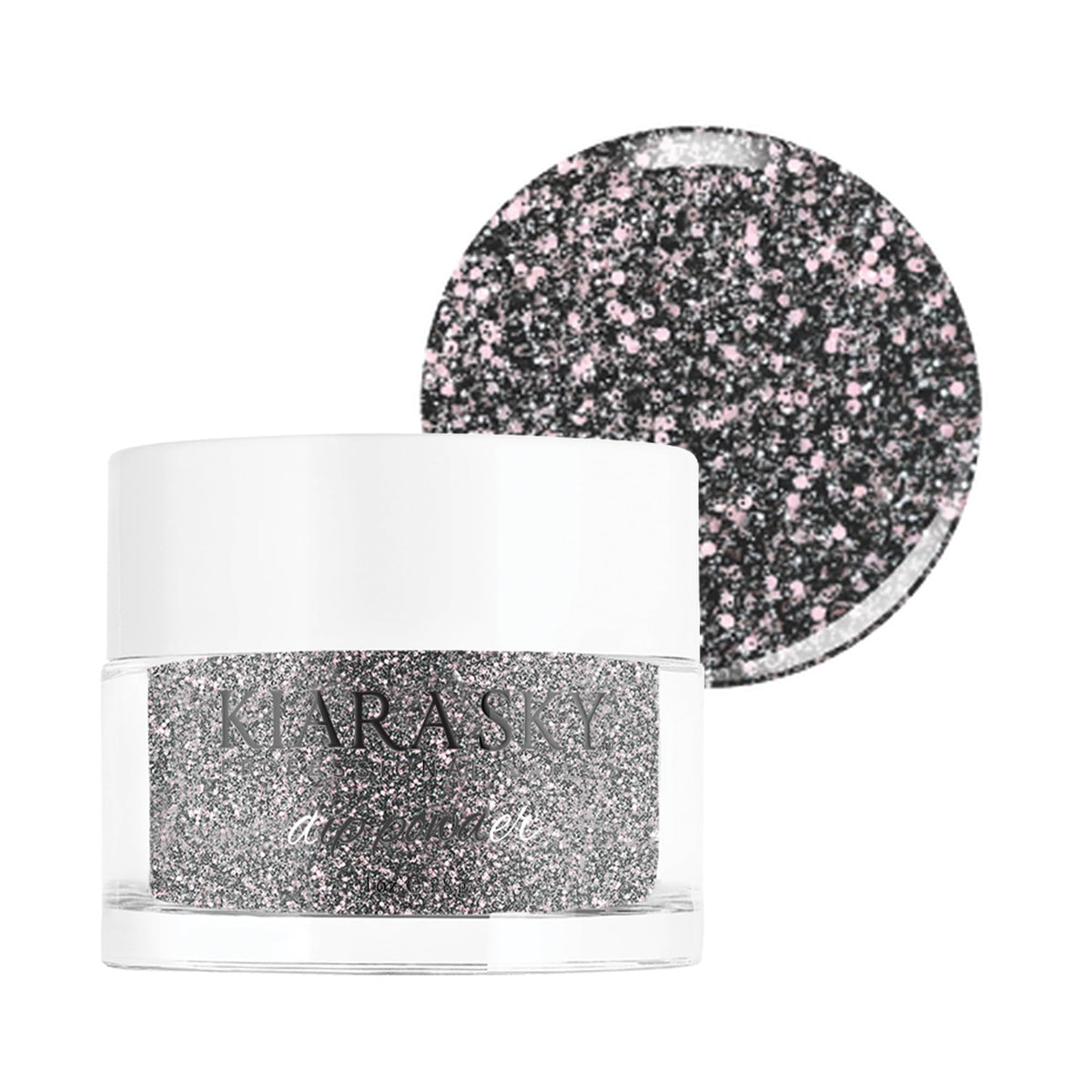 Kiara Sky Dip Powder Black Tones 1oz bottle for durable color