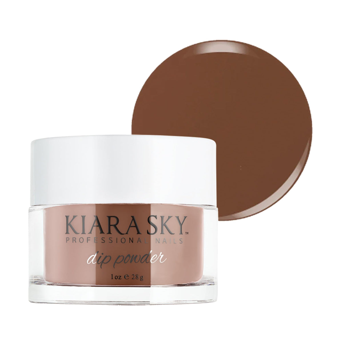 Kiara Sky Dip Powder Brown Tones 1oz swatches show rich color options for durable nails