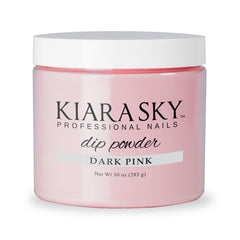 Kiara Sky Dip Powder Essentials 10oz refill bottle; dark pink powder for quick, precise refills.