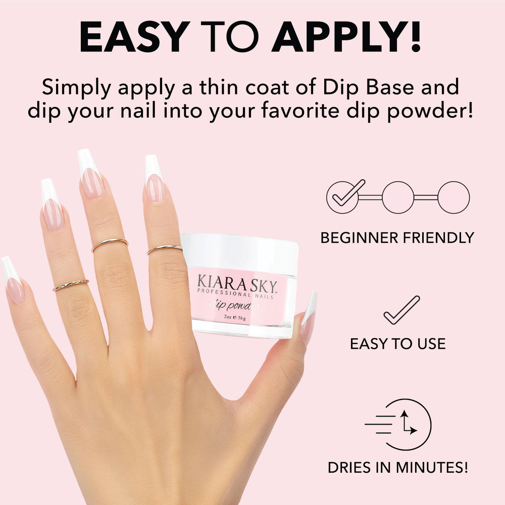 Close-up of Kiara Sky medium pink dip powder texture for smooth application.