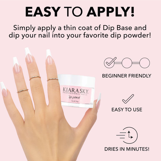 Close-up of Kiara Sky medium pink dip powder texture for smooth application.