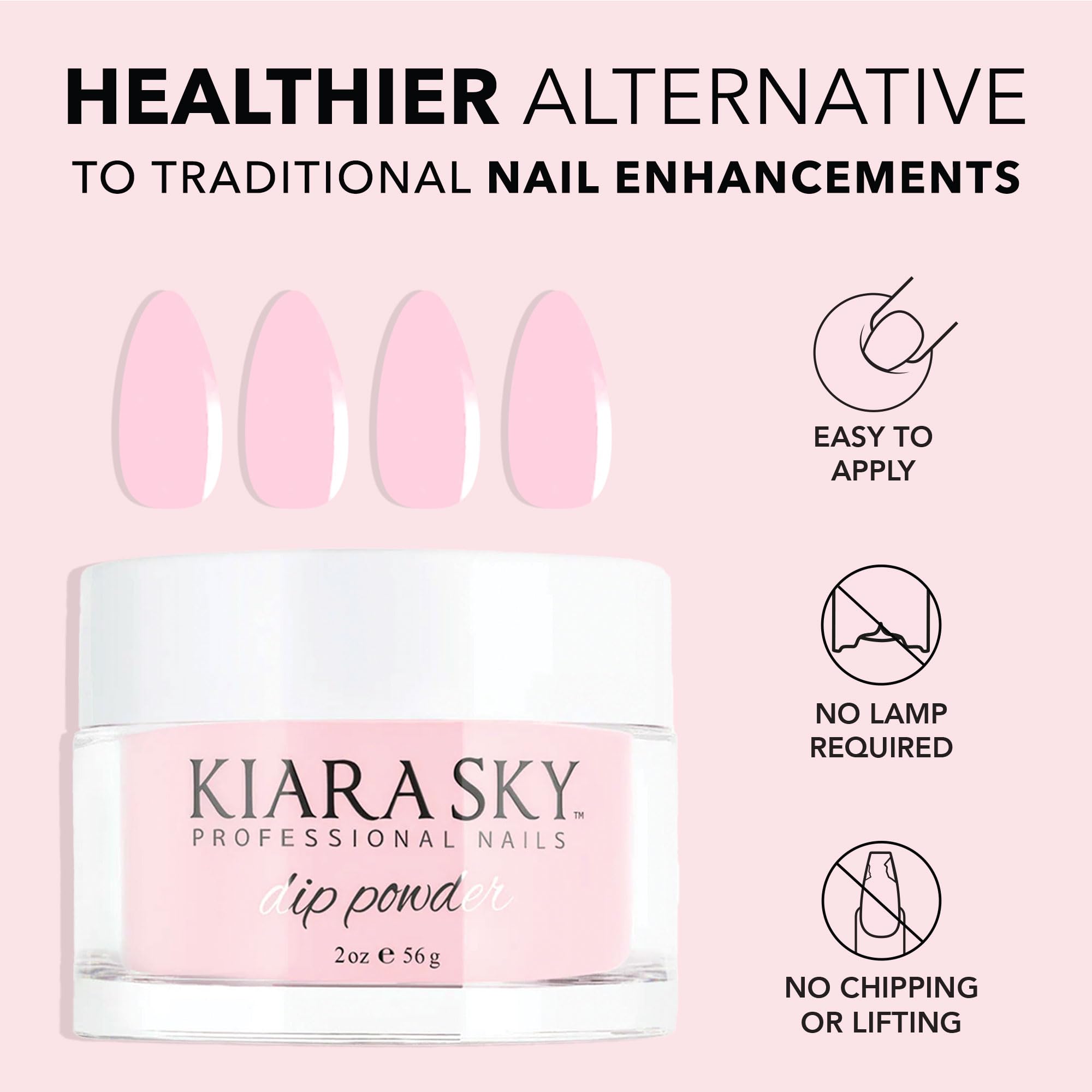 Kiara Sky medium pink powder color palette for nail art.
