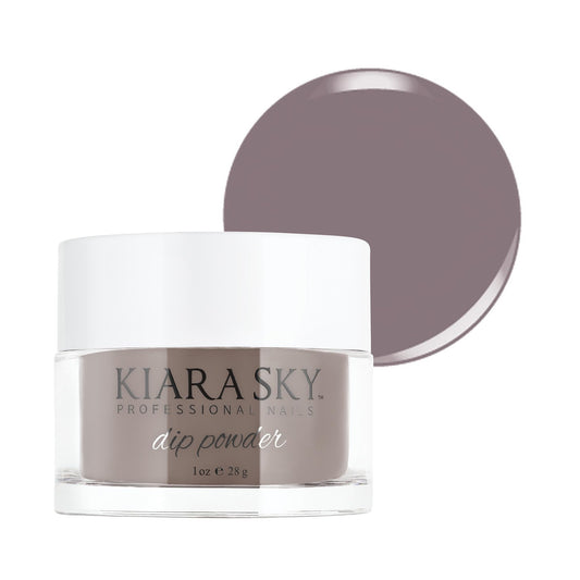Kiara Sky dip powder gray tones Country Chic jar showing rich neutral color for nails
