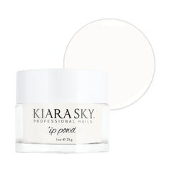 Kiara Sky dip powder milky white 1-oz bottle close-up for salon-quality nails