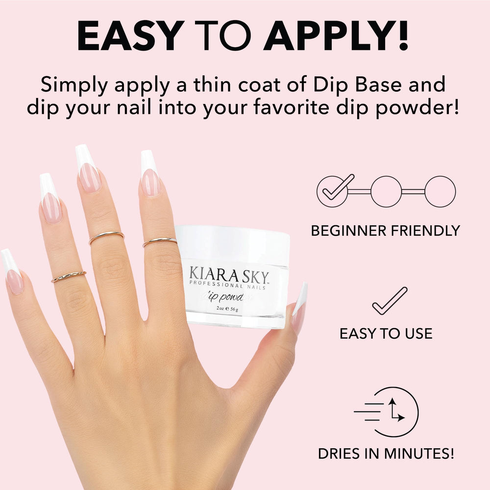 Close-up of Kiara Sky Dip Powder Natural 2oz jar reveals smooth texture for even coverage