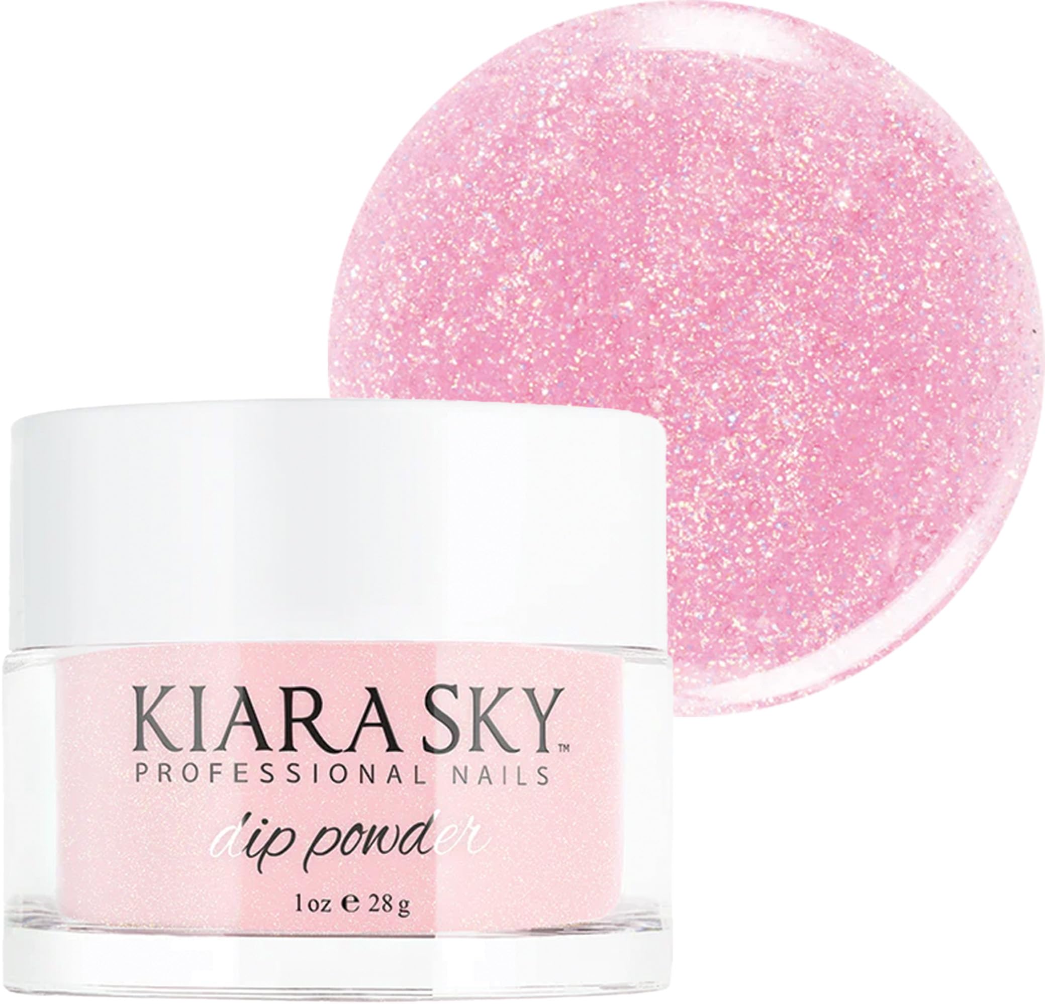 Kiara Sky Peach Sangria dip powder swatch showing long-lasting color.