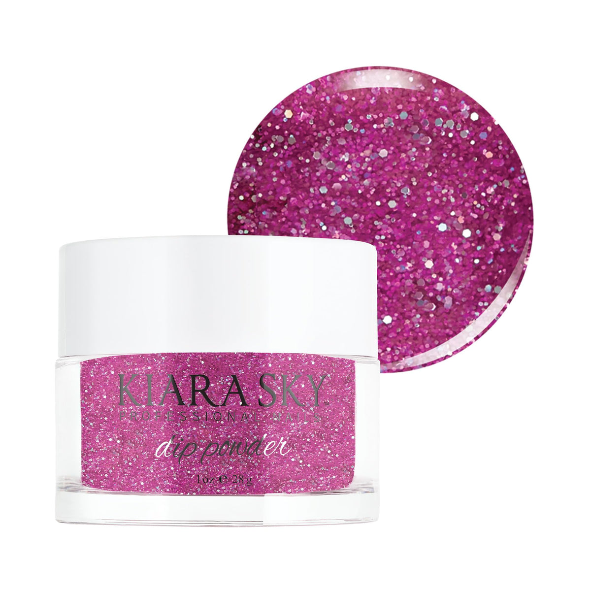 Kiara Sky Dip Powder Pink Tones 1oz bottle for durable, vibrant manicure